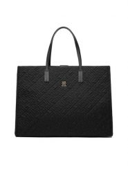 Tommy Hilfiger Torebka Th City Tote Mono Nylon AW0AW18163 Czarny. Czarne torebki klasyczne damskie Tommy Hilfiger, bez wzorów, z nylonu, bez dodatków. Za 649.99 zł.