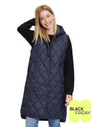 AMBER & JUNE Kamizelka pikowana w kolorze granatowym rozmiar: 38. Niebieskie kamizelki damskie AMBER & JUNE. Za 74.11 zł.