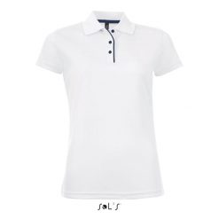 Damska koszulka polo Sol's Performer. Białe bluzki damskie SOL'S, s, bez wzorów, bez kołnierzyka, bez ramiączek. Za 125.50 zł.