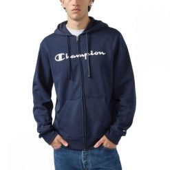 Bluza męska treningowa z kapturem Champion granatowa. Niebieskie bluzy z kapturem męskie CHAMPION, m, z bawełny. Za 259.00 zł.