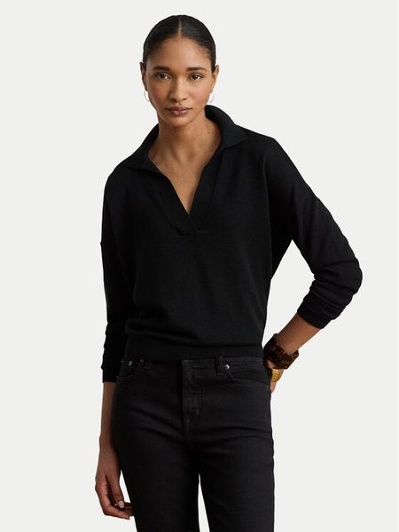 LAUREN RALPH LAUREN Sweter 200P14056002 Czarny Regular Fit. Czarne swetry klasyczne damskie Lauren Ralph Lauren, xl, z syntetyku, bez kołnierzyka. Za 769.99 zł.