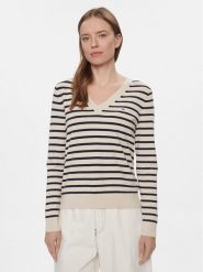 Tommy Hilfiger Sweter WW0WW40098 Beżowy Regular Fit. Brązowe swetry klasyczne damskie Tommy Hilfiger, xs, z bawełny, bez kołnierzyka. Za 249.99 zł.