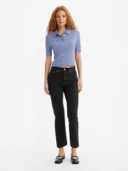 Levi's Dżinsy "501" - Slim fit - w kolorze czarnym rozmiar: W25/L30. Czarne jeansy damskie Levi's, z podwyższonym stanem. Za 131.74 zł.