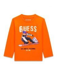 Guess Bluzka N6BI04 K5854 Pomarańczowy Regular Fit. Brązowe t-shirty chłopięce Guess, z aplikacjami, z bawełny, bez ramiączek. Za 114.99 zł.