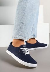Granatowe Basicowe Tenisówki Vices Hallriva. Niebieskie trampki i tenisówki damskie Renee, bez wzorów, z jeansu. Za 39.99 zł.