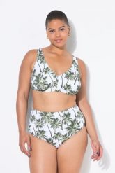 Damskie Figi od bikini wysoki stan nadruk z palmami. Białe bikini damskie Ulla Popken, bez wzorów, plus size. Za 91.99 zł.