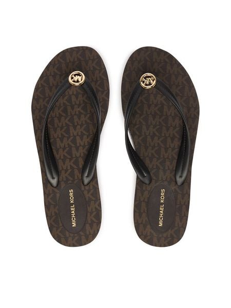 MICHAEL Michael Kors Japonki Posie Flip Flop 40S6PSFA2Q Brązowy. Brązowe klapki damskie MICHAEL Michael Kors, bez wzorów, z syntetyku, bez obcasa. Za 319.99 zł.