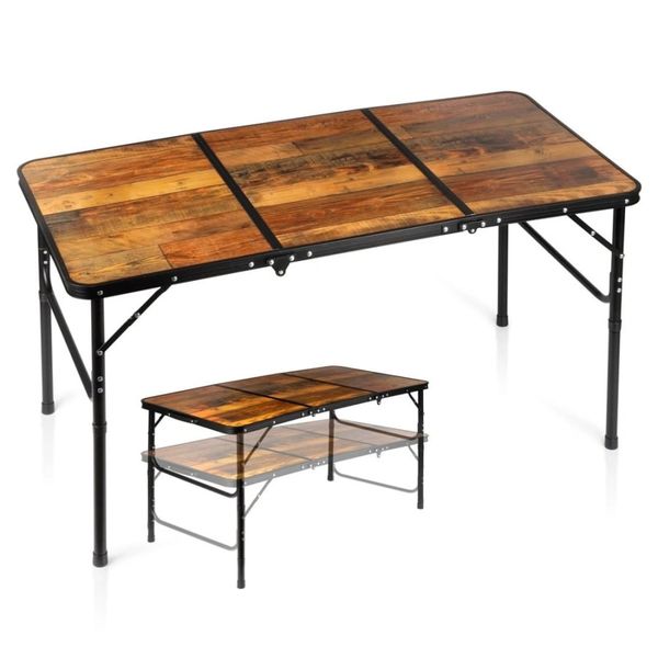 Stół turystyczny składany aluminiowy 2w1 120x60x34,5/65 cm. Czarne walizki Vilde, bez wzorów. W wyprzedaży za 186.90 zł.