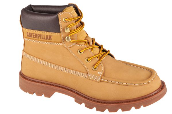 Buty sportowe Sneakersy męskie, Moc Toe. Brązowe buty sportowe na co dzień męskie CATerpillar, z materiału, bez zapięcia, trekkingowe. Za 499.99 zł.