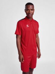 Koszulka sportowa Hummel Authentic Functional Polo. Czerwone t-shirty sportowe męskie HUMMEL, l, z materiału, bez ramiączek, na fitness i siłownię. Za 129.00 zł.