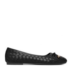 Baleriny JENNY. Czarne baleriny damskie Jenny, bez wzorów, bez obcasa. Za 69.99 zł.