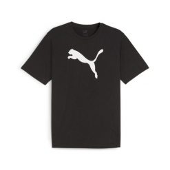 Koszulka męska Puma Team Rise Logo Jersey Cotton. Białe t-shirty sportowe męskie Puma, l, z bawełny, bez ramiączek, do piłki nożnej. Za 75.00 zł.