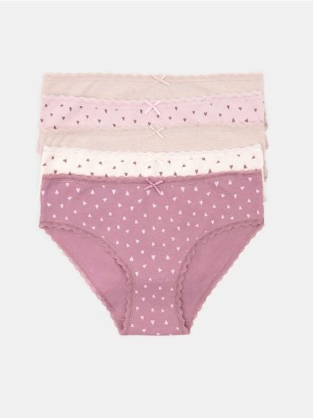 Bawełniane figi z koronką 5 pack - wielobarwny. Figi damskie Sinsay, l, bez wzorów, z bawełny. Za 29.99 zł.