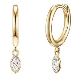 Glanzstücke München Srebrne kolczyki kreole srebro wysokiej próby Cyrkonia żółte złoto Kolczyki koła 1 ct Damski. Szare kolczyki damskie Glanzstücke München, z cyrkonią, srebrne. Za 209.99 zł.