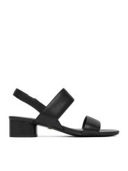 GINO ROSSI Sandały C-LP355740-1 Czarny. Czarne sandały damskie Gino Rossi, bez wzorów, ze skóry, bez obcasa, na słupku. Za 299.99 zł.