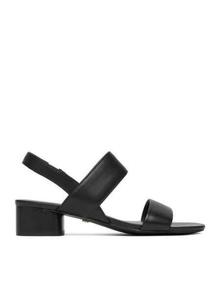 GINO ROSSI Sandały C-LP355740-1 Czarny. Czarne sandały damskie Gino Rossi, bez wzorów, ze skóry, bez obcasa, na słupku. Za 299.99 zł.