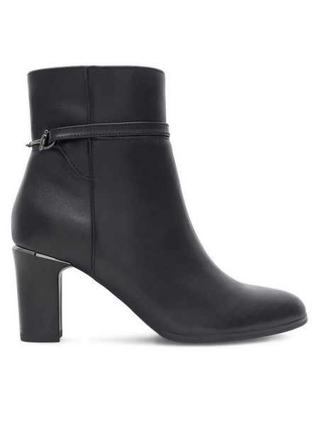 Lasocki Botki WYL3162-4Z Czarny. Czarne botki damskie Lasocki, ze skóry, bez obcasa, na słupku, bez zapięcia. Za 329.99 zł.