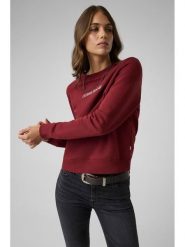 Guess Bluza W4YQ10 KC811 Bordowy Regular Fit. Czerwone bluzy bez kaptura damskie Guess, xl, z bawełny. Za 269.99 zł.