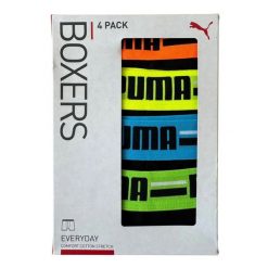 Bokserki męskie Puma BASIC BRAND ELASTIC 4-PACK czarne 93819706 r M. Czarne bokserki męskie Puma, bez wzorów, z bawełny. Za 194.37 zł.