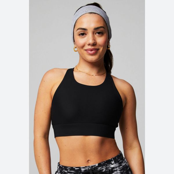 Fabletics Biustonosz Sportowy Damski Wysokie Wsparcie No-Bounce. Czarne biustonosze sportowe damskie FABLETICS, bez wzorów, z elastanu. Za 259.99 zł.