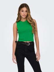 ONLY Top w kolorze zielonym rozmiar: XL. Zielone topy damskie Only, xl, bez wzorów, prążkowane, bez kołnierzyka. Za 37.30 zł.