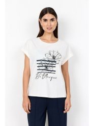 Soyaconcept Koszulka "Rina" w kolorze białym rozmiar: L. Białe t-shirty damskie Soyaconcept, l, bez wzorów, z bawełny, bez kołnierzyka. Za 83.22 zł.