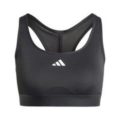Biustonosz dla kobiet adidas PowerReact. Czarne biustonosze Adidas, bez wzorów. Za 161.70 zł.