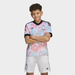 Dziecięca koszulka wyjazdowa Belgia 26. Czarne bluzki sportowe damskie Adidas, m, z dzianiny, bez kołnierzyka, bez ramiączek. Za 329.00 zł.
