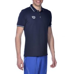 Koszulka polo Arena Team Line. Niebieskie bluzki damskie Arena, xs, bez wzorów, z bawełny, eleganckie, bez kołnierzyka, bez ramiączek. Za 79.34 zł.