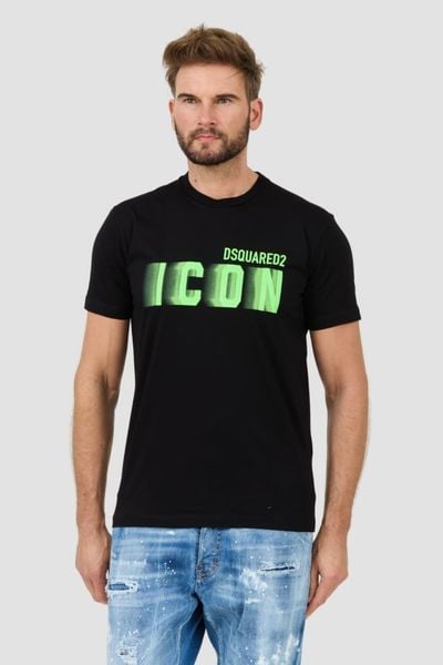 DSQUARED2 Czarny męski t-shirt Icon Blur Cool Fit Tee, Rozmiar M. Czarne t-shirty męskie Dsquared2, l, bez wzorów, bez kołnierzyka. W wyprzedaży za 665.99 zł.