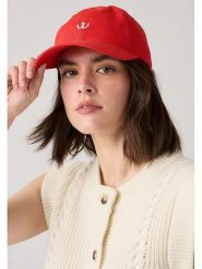 Levi's Czapka w kolorze czerwonym rozmiar: onesize. Czerwone czapki z daszkiem damskie Levi's, bez wzorów, z bawełny. Za 101.23 zł.