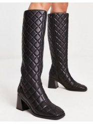 Monki Kozaki w kolorze czarnym rozmiar: 39. Czarne kozaki damskie Monki, bez obcasa. Za 86.99 zł.