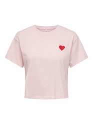 ONLY Koszulka w kolorze jasnoróżowym rozmiar: L. Różowe t-shirty damskie Only, l, bez wzorów, z bawełny, bez kołnierzyka. Za 57.20 zł.