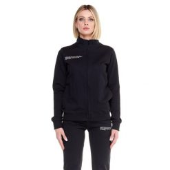 Bluza z bawełna z zamek błyskawiczny na co dzień. Czarne bluzy bez kaptura damskie LEONE 1947 APPAREL, s, z bawełny. W wyprzedaży za 267.34 zł.