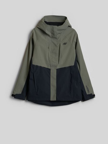 4F Kurtka trekkingowa membrana 10000 damska - khaki M. Brązowe kurtki damskie 4f, m, bez wzorów, bez kaptura. Za 399.99 zł.