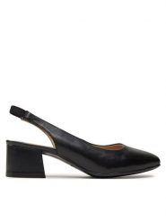 Caprice Czółenka 9-29500-42 Czarny. Czarne czółenka damskie Caprice, bez wzorów, ze skóry, bez obcasa. Za 188.99 zł.