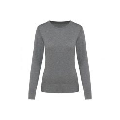Suprima sweter z okrągłym dekoltem dla kobiet Kariban Premium. Szare swetry klasyczne damskie KARIBAN, xl, z bawełny, bez kołnierzyka. Za 195.00 zł.