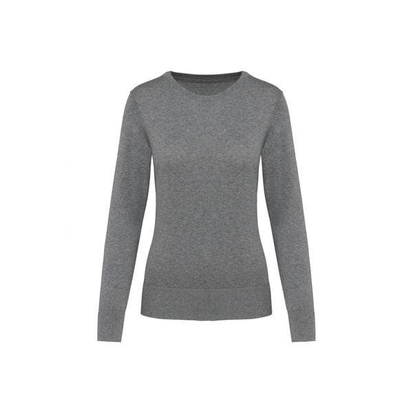 Suprima sweter z okrągłym dekoltem dla kobiet Kariban Premium. Szare swetry klasyczne damskie KARIBAN, xl, z bawełny, bez kołnierzyka. Za 195.00 zł.