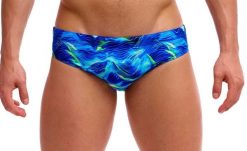 Kąpielówki męskie Funky Trunks Storm Chaser - slipy. Niebieskie kąpielówki męskie FUNKY TRUNKS, l, bez wzorów, z materiału, na fitness i siłownię. Za 139.00 zł.