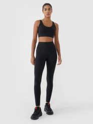 4F Legginsy treningowe szybkoschnące damskie - czarne XL. Czarne legginsy damskie 4f, l, bez wzorów, z dzianiny. Za 149.99 zł.