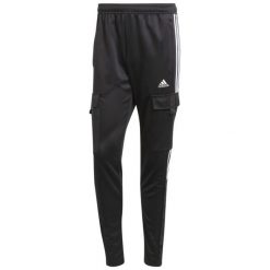 Męskie spodnie dresowe adidas Tiro Cargo czarne. Czarne spodnie dresowe męskie Adidas, bez wzorów, z dresówki. Za 229.99 zł.