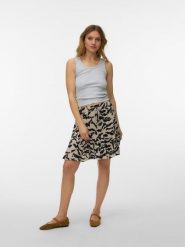 Vero Moda Spódnica w kolorze beżowo-czarnym rozmiar: XL. Brązowe spódniczki damskie Vero Moda, s, bez wzorów, z wiskozy, klasyczne, mini, rozkloszowane. Za 74.28 zł.