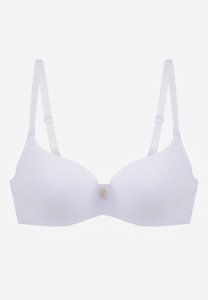 Biały Gładki Biustonosz Push Up z Aplikacją z Cyrkoniami Murita. Białe biustonosze Born2be, z aplikacjami. Za 29.99 zł.