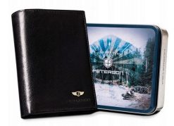 Portfel skórzany Peterson [DH] PTN 334-P czarny. Czarne portfele męskie Peterson, bez wzorów, ze skóry. Za 100.99 zł.