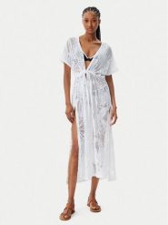 Banana Moon Sukienka plażowa Elvie Cocobeach JQV10 Biały Relaxed Fit. Białe sukienki damskie Banana Moon, na plażę, xl, bez wzorów, z syntetyku, bez kołnierzyka, bez ramiączek. Za 439.99 zł.