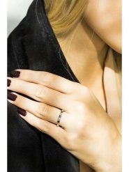 DIAMOND & CO Złoty pierścionek "Santel" z diamentami rozmiar: 52. Niebieskie pierścionki damskie Diamond & Co, z diamentem, złote. Za 1,304.99 zł.