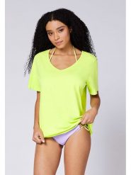 Chiemsee Koszulka w kolorze zielonym rozmiar: S. Zielone bluzki damskie Chiemsee, s, bez wzorów, z bawełny, bez kołnierzyka, bez ramiączek. Za 65.99 zł.