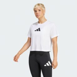 Koszulka Train Essentials Big Logo Performance Training. Czarne bluzki damskie Adidas, s, bez wzorów, z materiału, bez ramiączek. Za 119.00 zł.