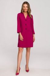 Elegancka żakietowa sukienka marynarka z paskiem - śliwkowa. Marynarki i żakiety damskie Stylove, l, bez wzorów, z elastanu, biznesowe. Za 309.00 zł.