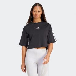 Koszulka z krótkim rękawem damska ADIDAS Gym & Pilates. Bluzki damskie Adidas, s, bez wzorów, z bawełny, bez ramiączek. Za 129.99 zł.